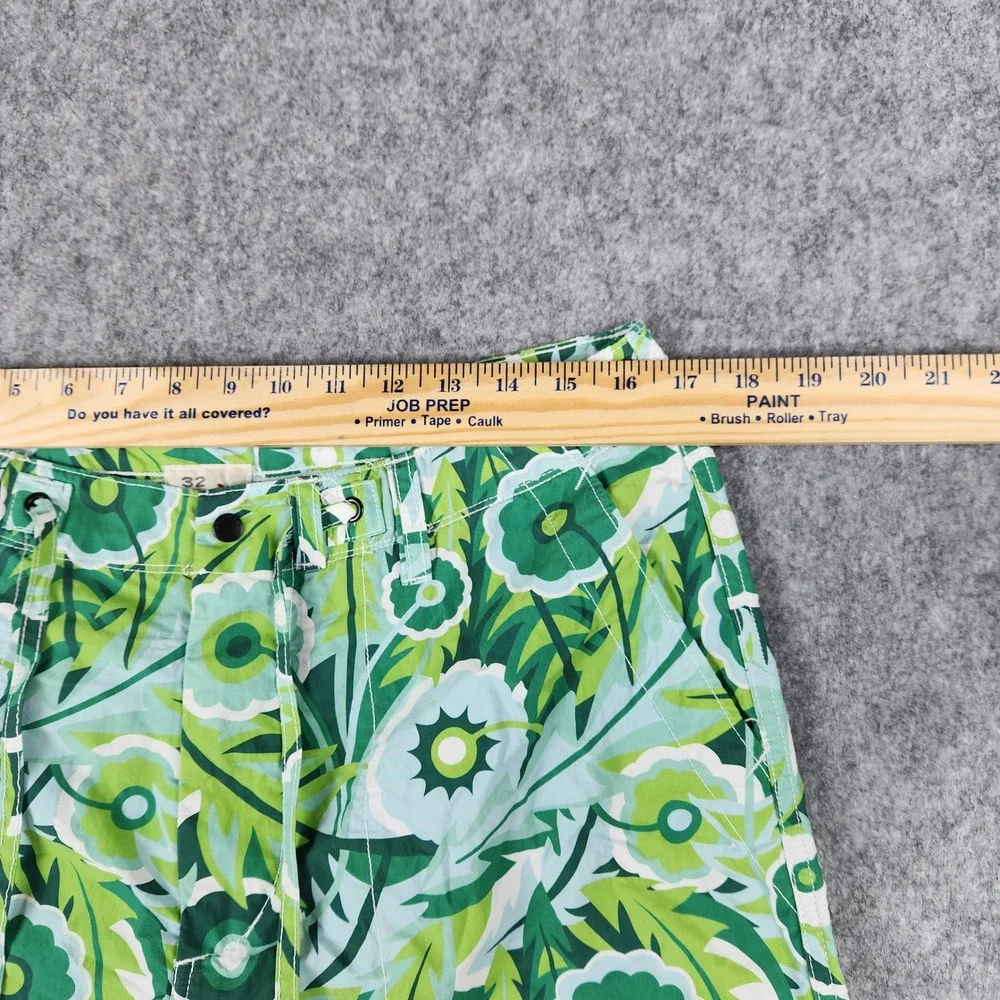 Relwen Hybrid Shorts Men 32 Green Floral Drawstring Nylon Summer Casual Outdoor